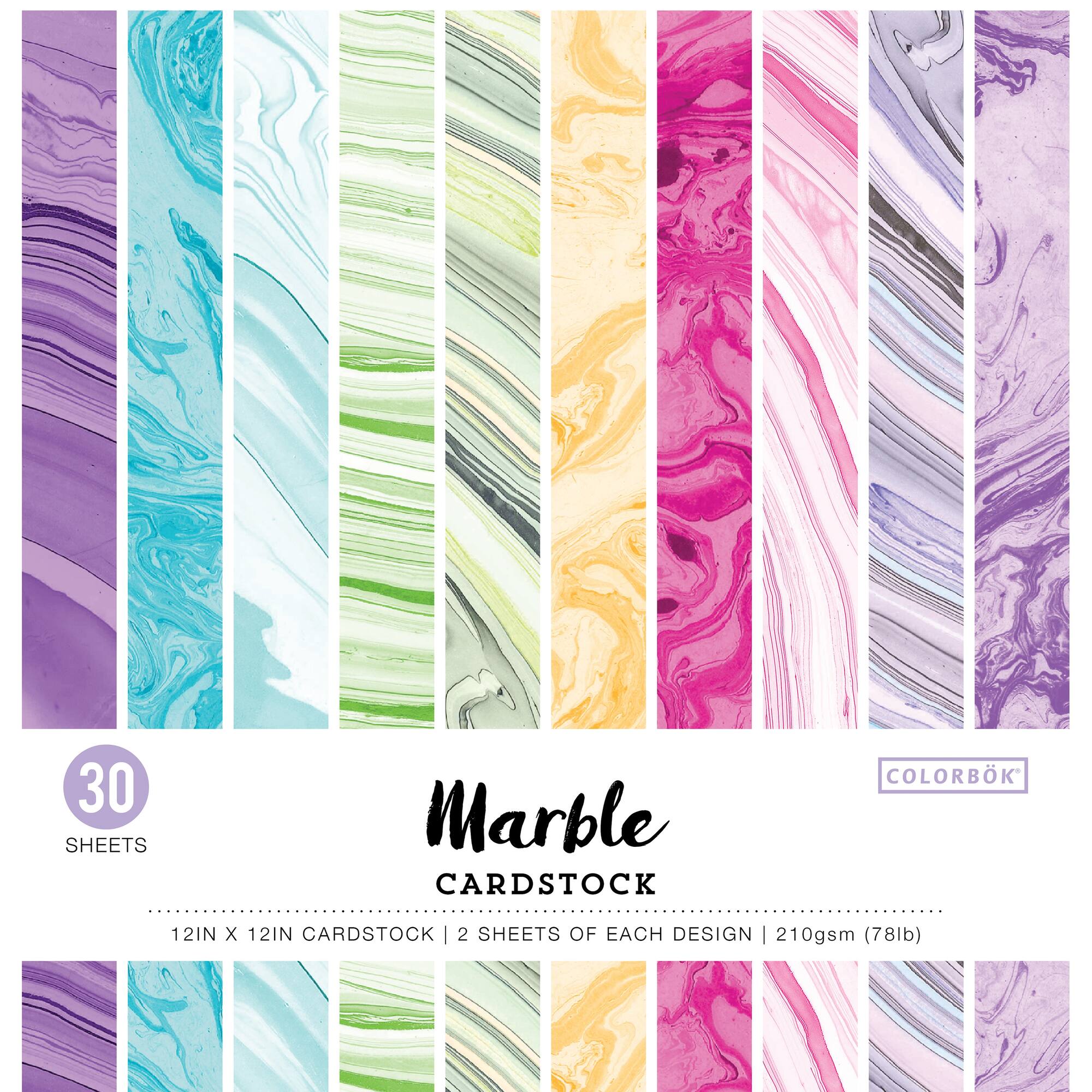 Colorbok® Marble Cardstock Paper Pad, 12" x 12"